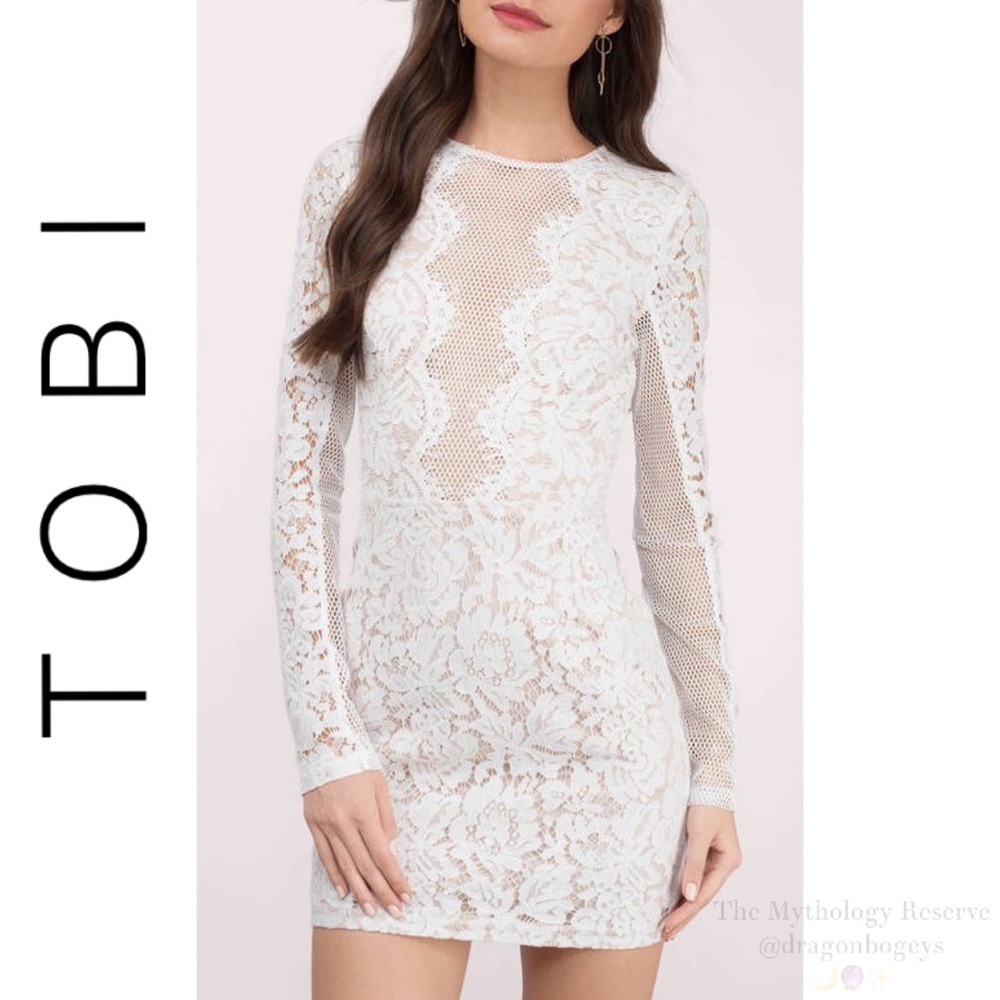 Tobi Raven Lace Bodycon Dress